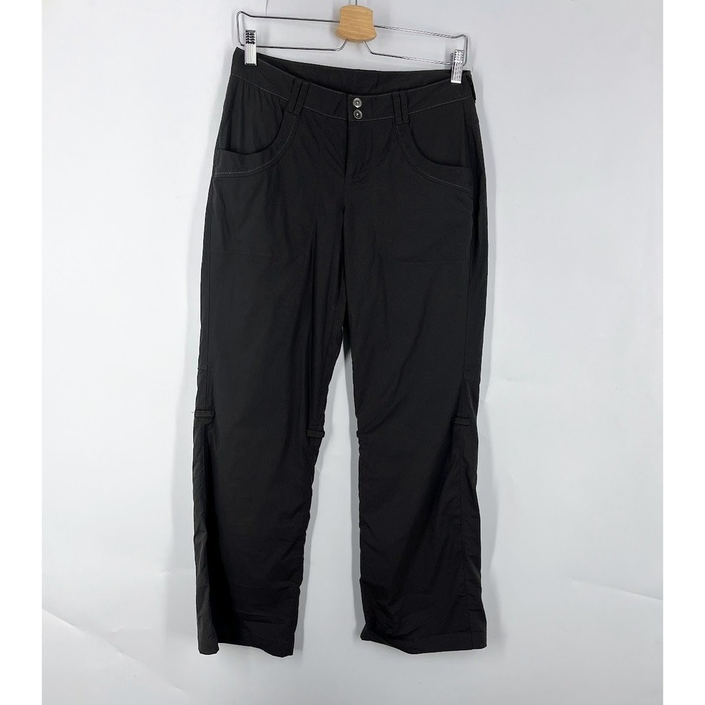 REI Womens 6 Petite Hiking Pants Gray Nylon Spandex Straight Leg Stretch